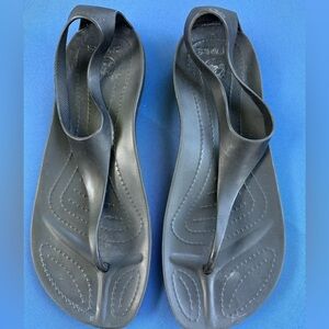 Crocs Women's Black Slingback Thong Sandals Size 8